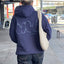The Navy Contrast Stitch Hoodie